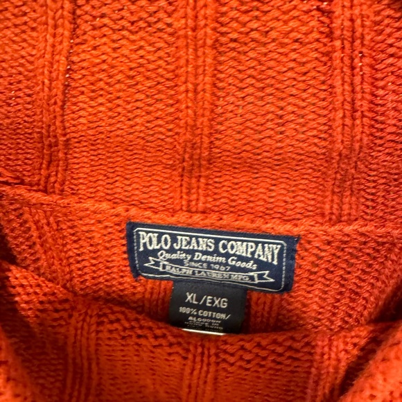 Vintage Polo Jean Co. Orange sweater sz XL - Picture 3 of 4